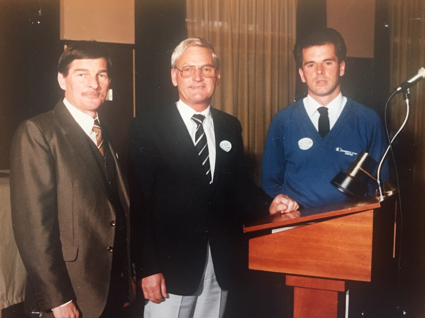 Wally Lawton, Des Hardy and Chris Lucas at a company gathering
