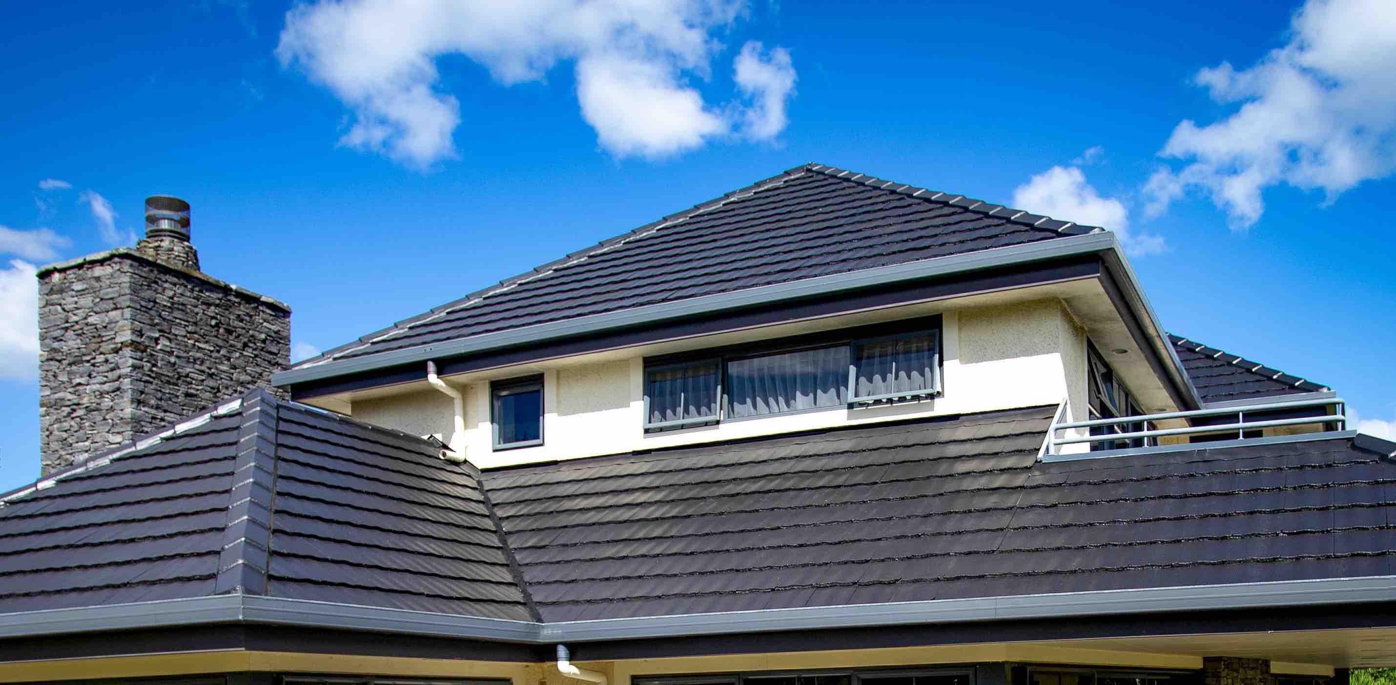 Finished coated roof on a modern home